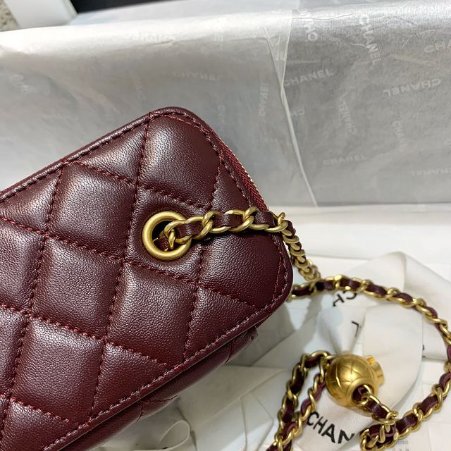 CC original lambskin small vanity with chain AP1341 bordeaux