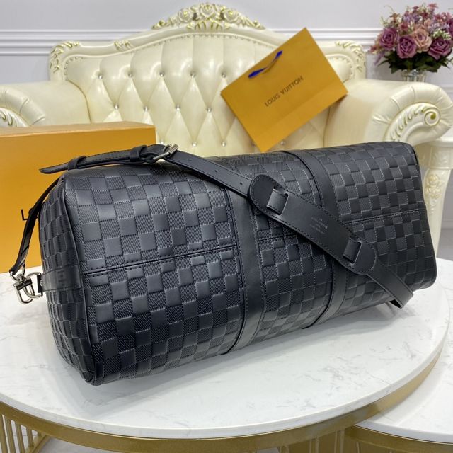 Louis vuitton original damier infini calfskin keepall 45 N41145 black