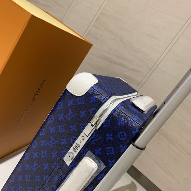 Louis vuitton original monogram horizon 55 rolling luggage M45880 blue