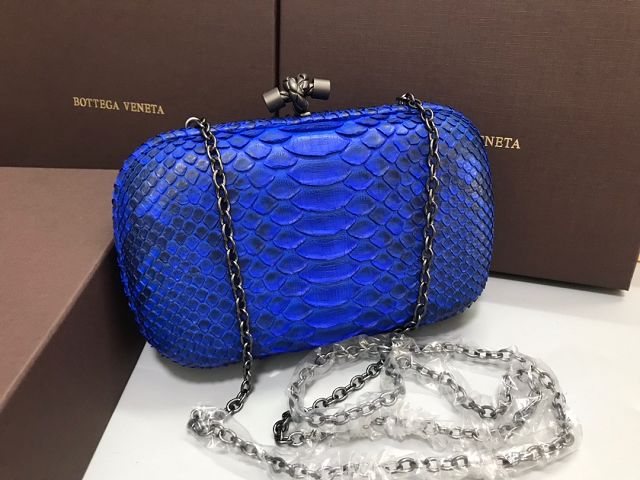 BV original python leather knot clutch 113085 blue