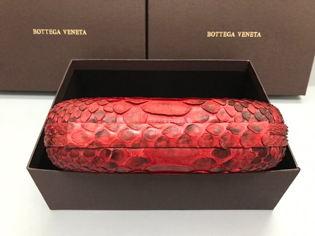 BV original python leather knot clutch 113085 red