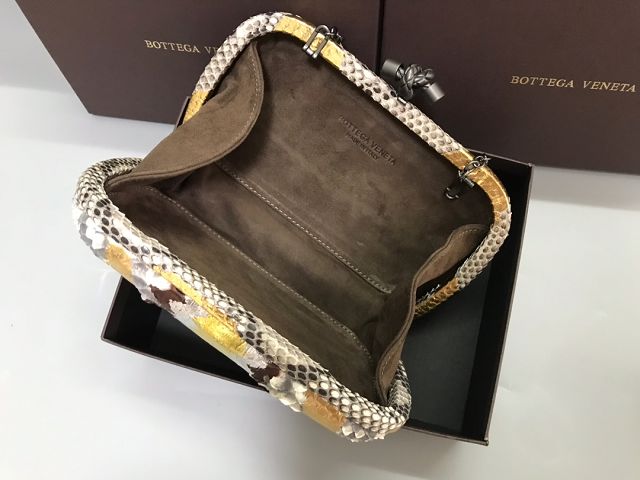 BV original python leather knot clutch 113085 silver