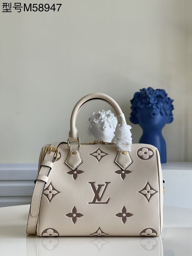 Louis vuitton original monogram calfskin speedy 25 M58947 white