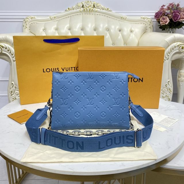 2023 Louis vuitton original lambskin coussin pm bag M57936 blue