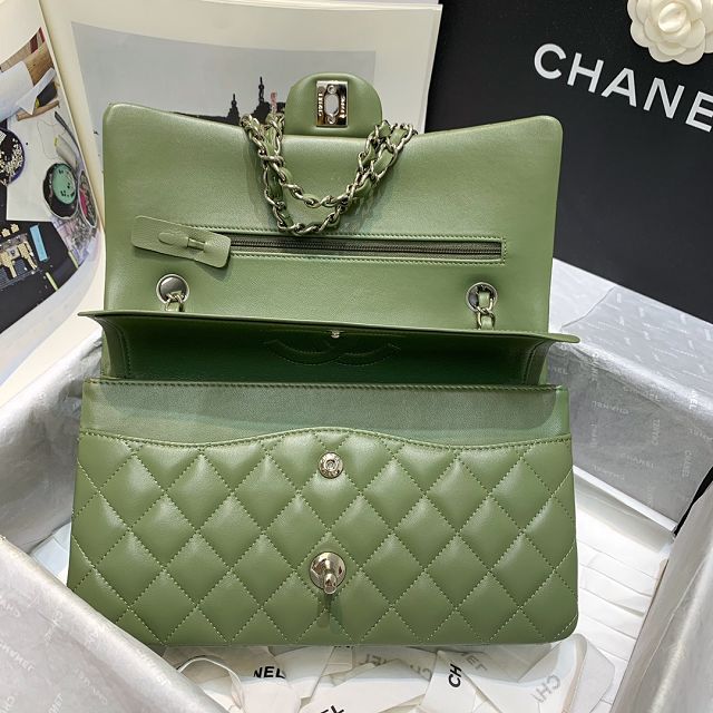 CC original lambskin medium flap bag A01112 green