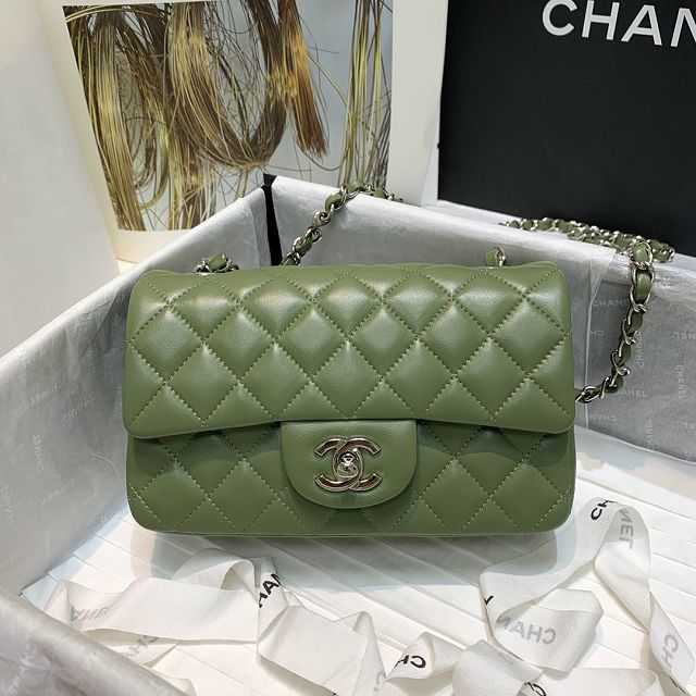 CC original lambskin mini flap bag A69900 green