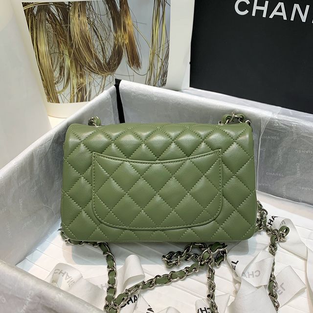 CC original lambskin mini flap bag A69900 green