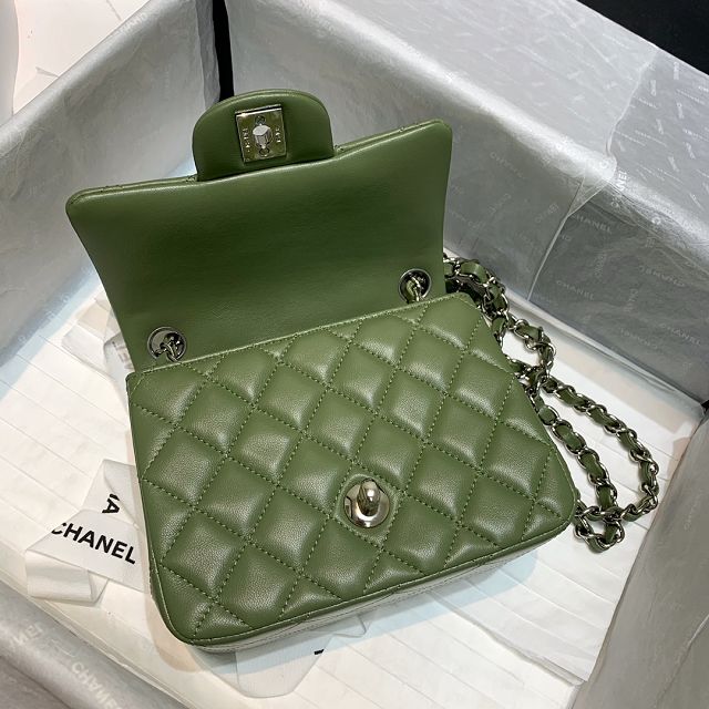 CC original lambskin mini flap bag A35200 green