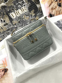 Dior original lambskin small vanity case S5488 grey