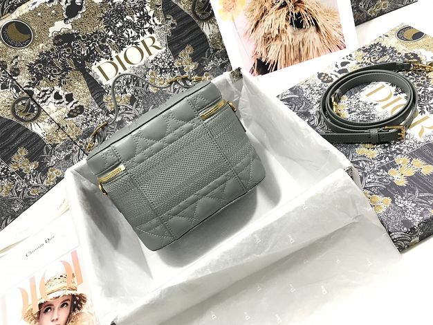 Dior original lambskin small vanity case S5488 grey