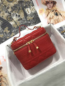 Dior original lambskin small vanity case S5488 red