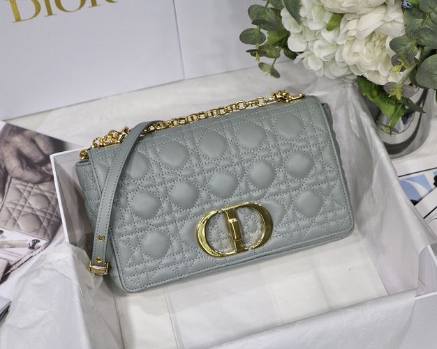 Dior original calfskin medium caro bag M9242 grey