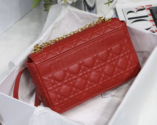 Dior original calfskin medium caro bag M9242 red