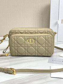 Dior original calfskin caro double pouch S5037 apricot