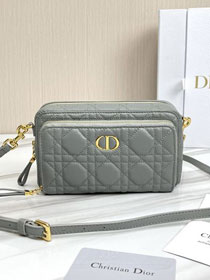 Dior original calfskin caro double pouch S5037 grey