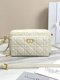 Dior original calfskin caro double pouch S5037 white