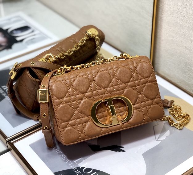 Dior original calfskin small caro bag M9241 caramel