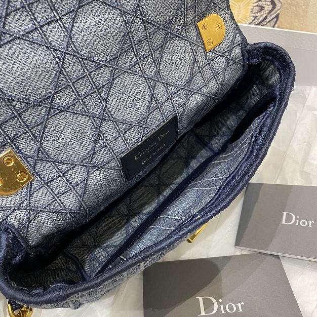 Dior original canvas small caro bag M9241 denim blue