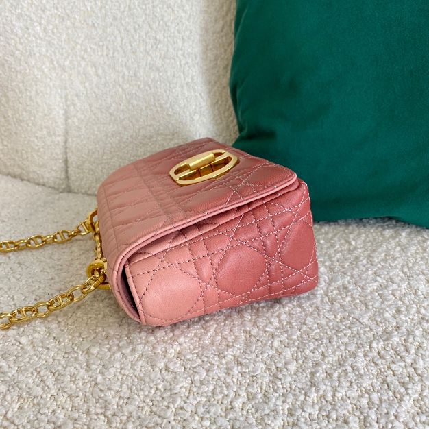 Dior original calfskin small caro bag M9241 pink