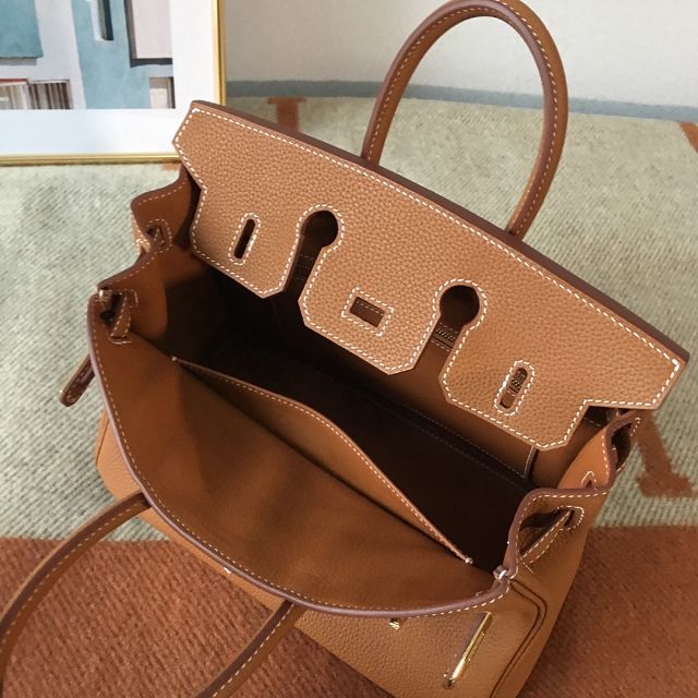 Hermes original togo leather birkin 35 bag H35-1 gold brown