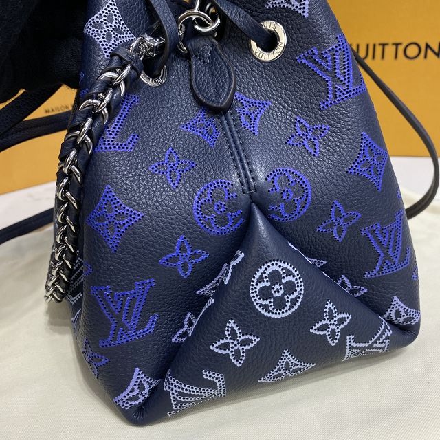 Louis vuitton original mahina leather bella bucket bag M59552 blue