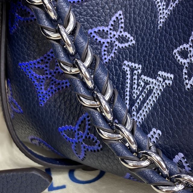 Louis vuitton original mahina leather bella bucket bag M59552 blue