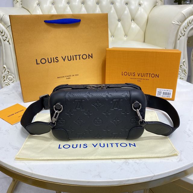 Louis vuitton original monogram calfskin horizon clutch M20439 black