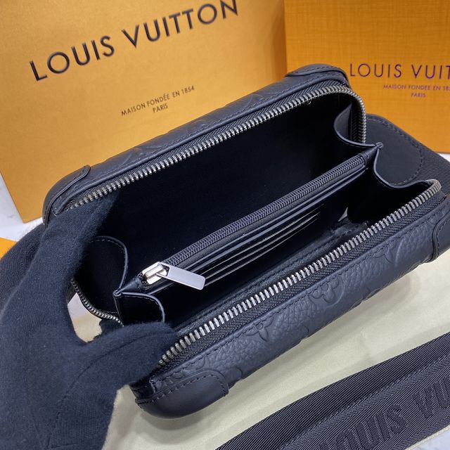 Louis vuitton original monogram calfskin horizon clutch M20439 black