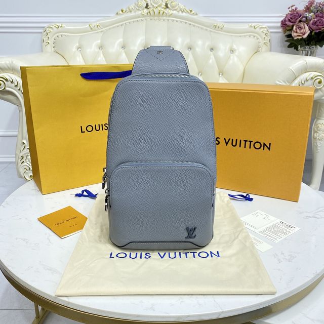 Louis vuitton original calfskin avenue sling bag M30801 grey