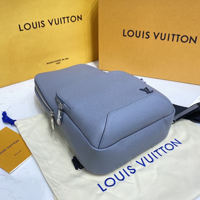 Louis vuitton original calfskin avenue sling bag M30801 grey