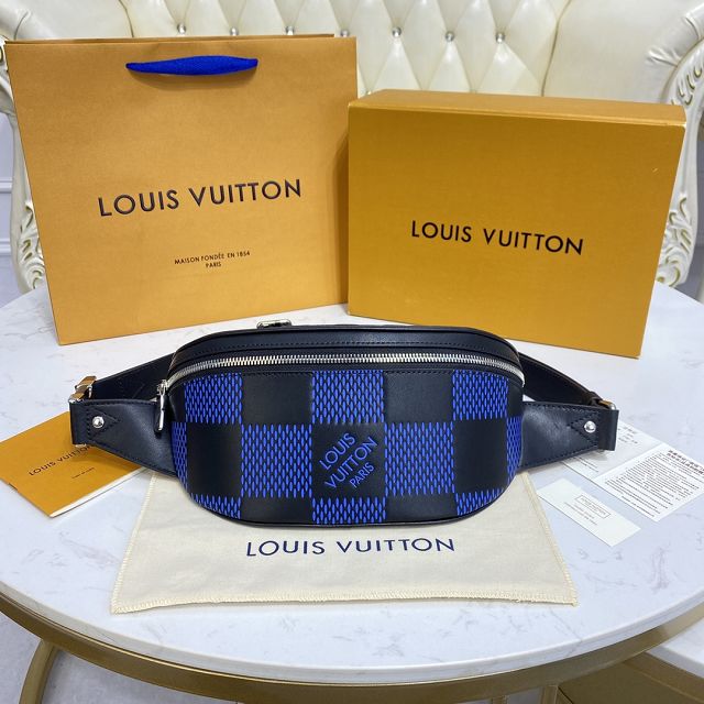 Louis vuitton original calfskin campus bumbag bag N50022 blue