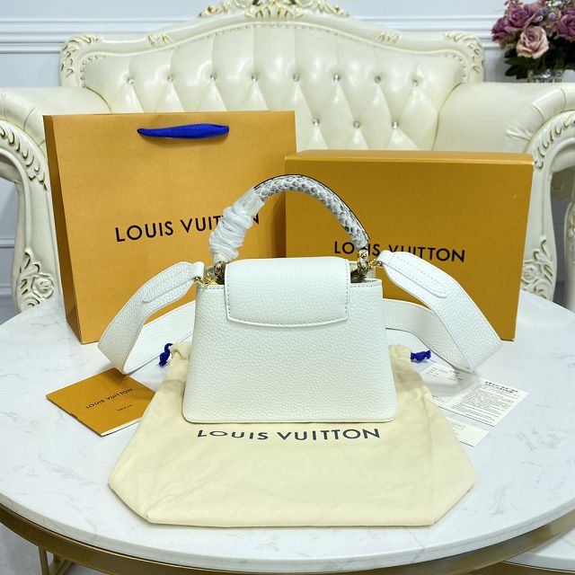 Louis vuitton original calfskin capucines mini handbag M56399 white