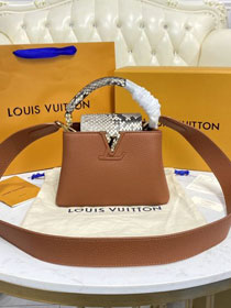 Louis vuitton original calfskin capucines mini handbag N99387 caramel