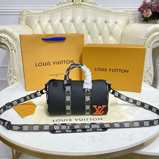 Louis vuitton original calfskin nano keepall bag N80202 black