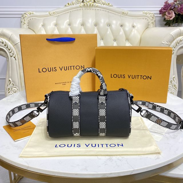 Louis vuitton original calfskin nano keepall bag N80202 black