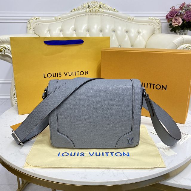 Louis vuitton original calfskin new flap messenger bag M30808 grey