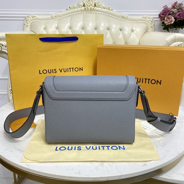 Louis vuitton original calfskin new flap messenger bag M30808 grey