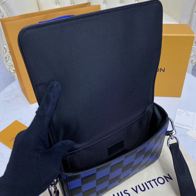 Louis vuitton original calfskin studio messenger bag N50037 blue