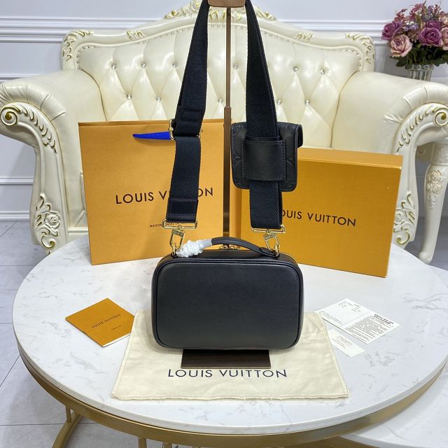 Louis vuitton original calfskin utility crossbody bag M80450 black