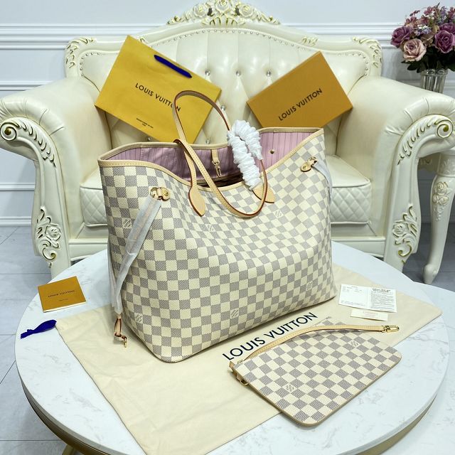 Louis vuitton original damier aziur neverfull gm N41604 pink