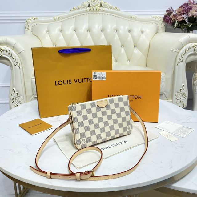 Louis vuitton original damier azur double zip pochette N60460