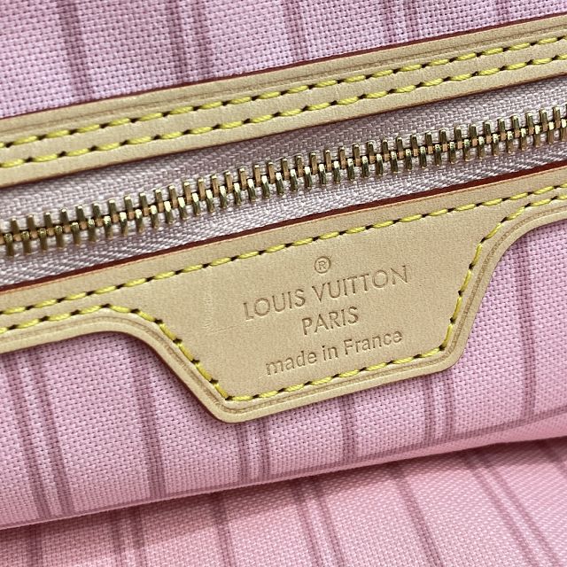 Louis vuitton original damier azur neverfull mm N41605 pink