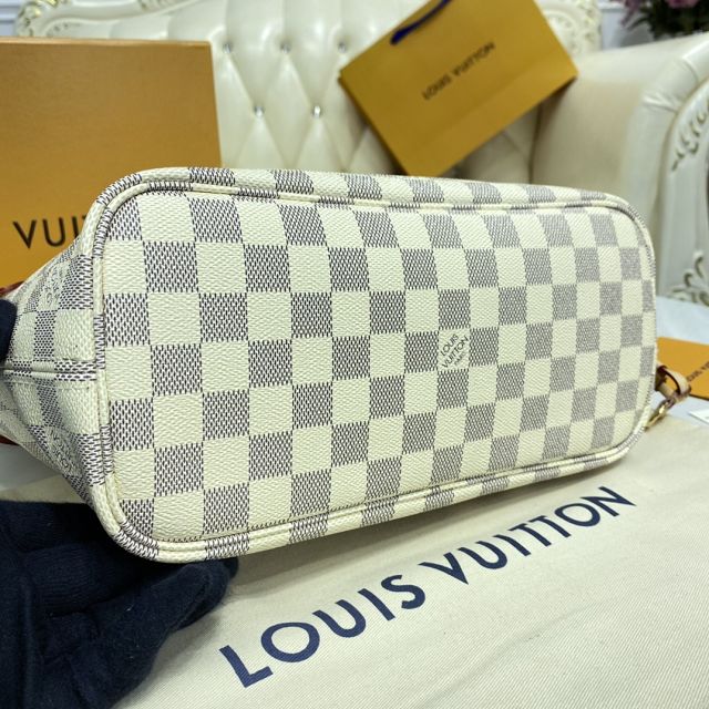 Louis vuitton original damier azur neverfull pm N41362 beige