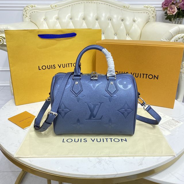 Louis vuitton original monogram calfskin speedy 25 M59273 blue