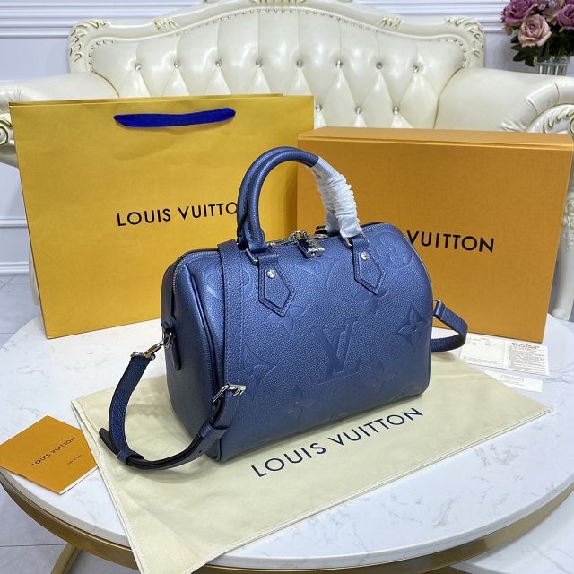 Louis vuitton original monogram calfskin speedy 25 M59273 blue