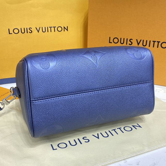 Louis vuitton original monogram calfskin speedy 25 M59273 blue