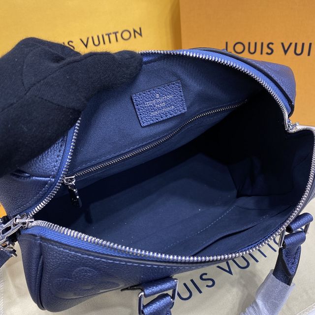 Louis vuitton original monogram calfskin speedy 25 M59273 blue