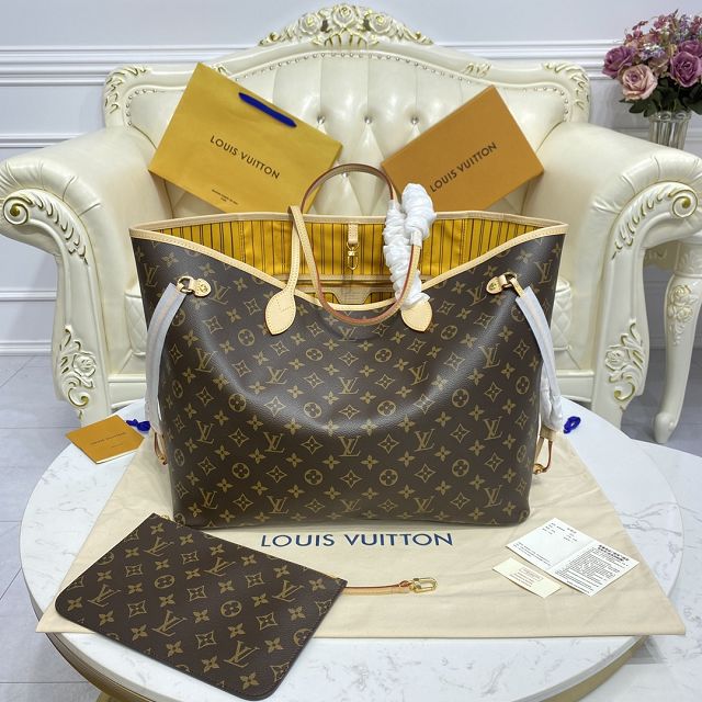 Louis vuitton original monogram canvas neverfull gm M40992 yellow