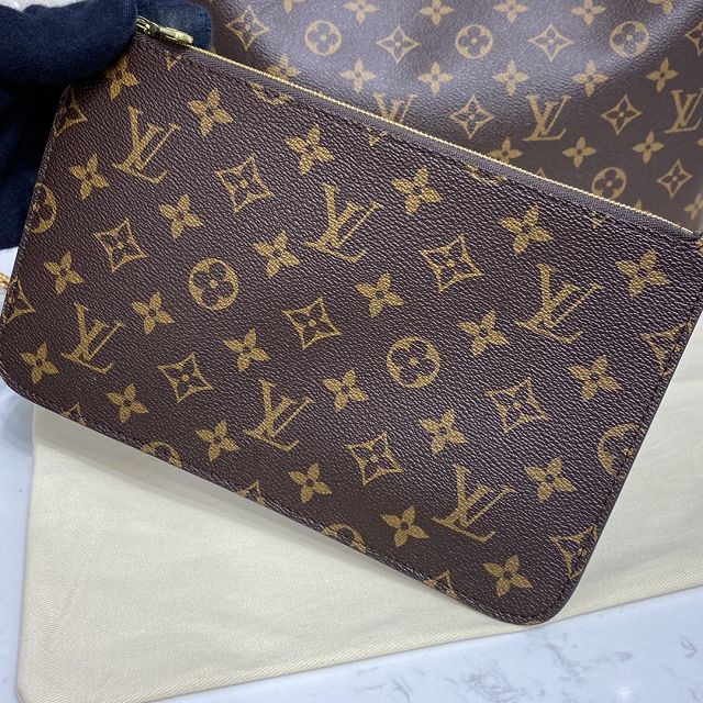 Louis vuitton original monogram canvas neverfull mm M40995 beige