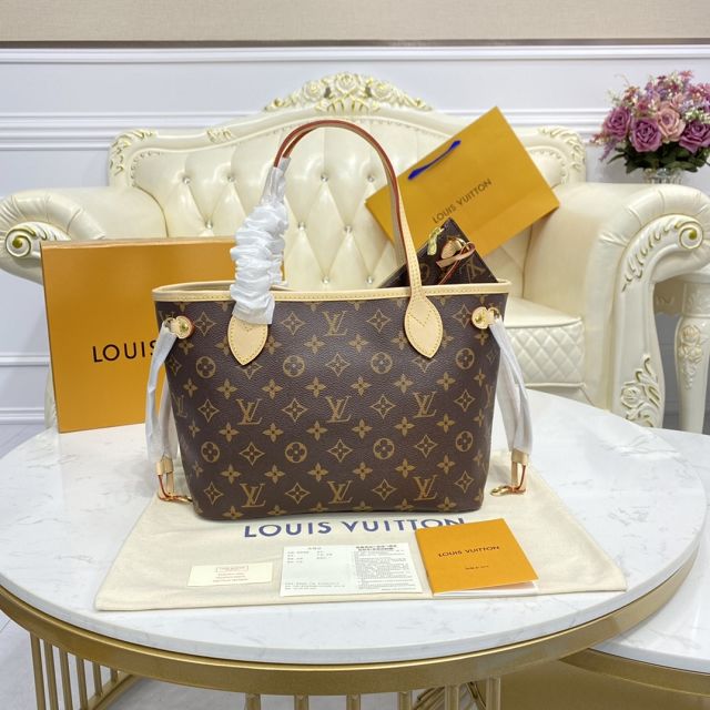 Louis vuitton original monogram canvas neverfull pm M41000 beige